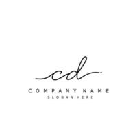 Initial CD handwriting of signature logo vector