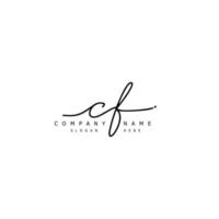 Initial CF handwriting of signature logo vector