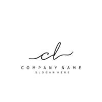 Initial CL handwriting of signature logo vector