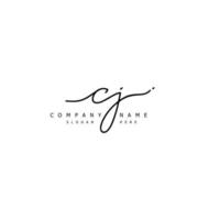 Initial CJ handwriting of signature logo vector