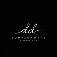 Initial DD handwriting of signature logo vector