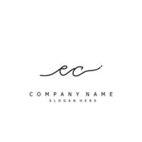 Initial EC handwriting of signature logo vector