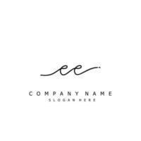 Initial EE handwriting of signature logo vector