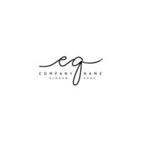 Initial EQ handwriting of signature logo vector