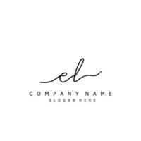 Initial EL handwriting of signature logo vector