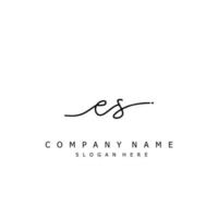 Initial ES handwriting of signature logo vector