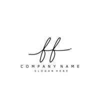 Initial FF handwriting of signature logo vector