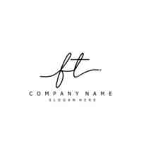 Initial FT handwriting of signature logo vector