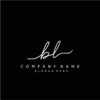 Initial BL handwriting of signature logo vector