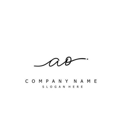 Initial AO handwriting of signature logo