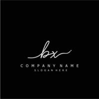 Initial BX handwriting of signature logo vector