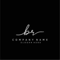 Initial BR handwriting of signature logo vector