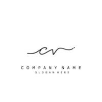 Initial CV handwriting of signature logo vector