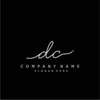 Initial DC handwriting of signature logo vector