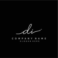 Initial DI handwriting of signature logo vector