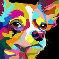 perro cabeza dibujado utilizando wpap Arte estilo, popular arte, vector ilustración.