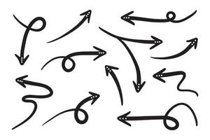 hand doodle arrow set, vector illustration