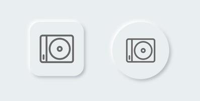 Disc line icon in neomorphic design style. Album signs vector illustration.