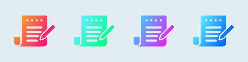 Draft solid icon in gradient colors. Paper signs vector illustration.