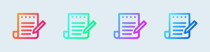 Draft line icon in gradient colors. Paper signs vector illustration.