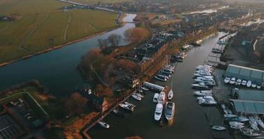 muiderslot hamn med båtar, nederländerna video