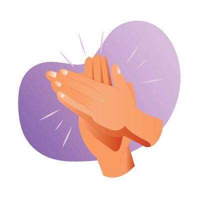 Explosion of applause 2d vector isolated illustration