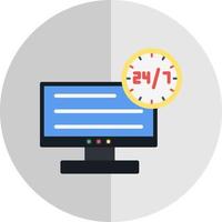 24 7 Monitoring Vector Icon Design