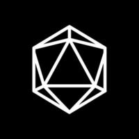 diseño de icono de vector de dados d20