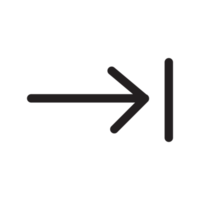 right arrow key outline black color with single line png