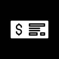 diseño de icono de vector de cheque de dinero