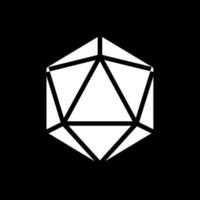 diseño de icono de vector de dados d20