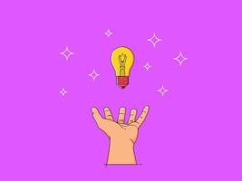 catching a bright light bulbs, have an idea to share vector