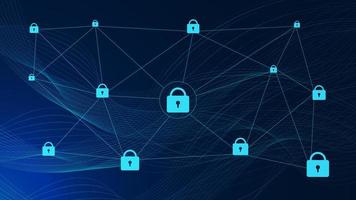 Cyber security network, network protection technology background template design. Vector illustration.