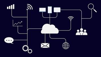 Internet network connection with social media communication concept. Vector illustration.