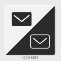 Message Icon Black and White in Vector