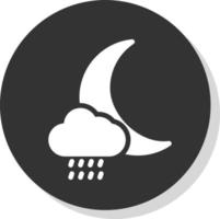 Cloud Moon Rain Vector Icon Design