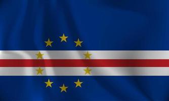 Flag of Cape Verde, with a wavy effect due to the wind. vector