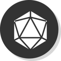 diseño de icono de vector de dados d20