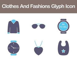 Clothes And Fashions Vector Icon Set