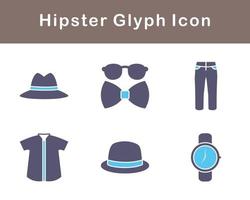 hipster vector icono conjunto