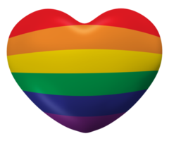 3d kleurrijk lgbt regenboog trots liefde hart illustratie png