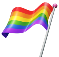 3d färgrik HBTQ regnbåge stolthet flagga illustration png