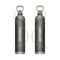 real gas tanks with meter on white background vector