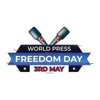 Diseño gráfico vectorial del día mundial de la libertad de prensa con bolígrafo y micrófono vector