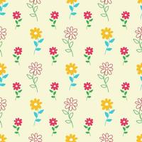 Seamless Pattern Design with Floral Elements vector