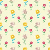 Seamless Pattern Design with Floral Elements vector