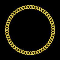 Golden chain round frame and chainlet design element vector