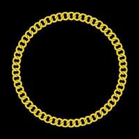 Golden chain round frame and chainlet design element vector