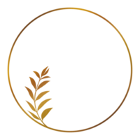 Luxury Golden Leaves Circle Frame png