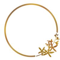 lujo dorado hojas circulo marco png